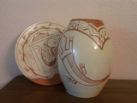 assiette et vase